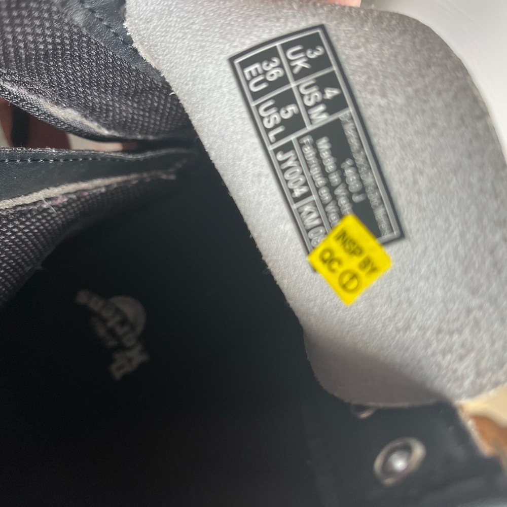 Dr. Martens Kids White Leather Boots with Black Accents - Picture 5 of 6